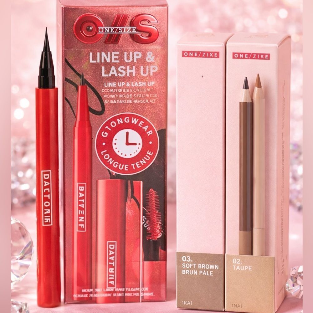 ONE/SIZE Eye Bundle Fantasize Mascara + Line Up & Lash Up + BrowKiki Pencils NEW